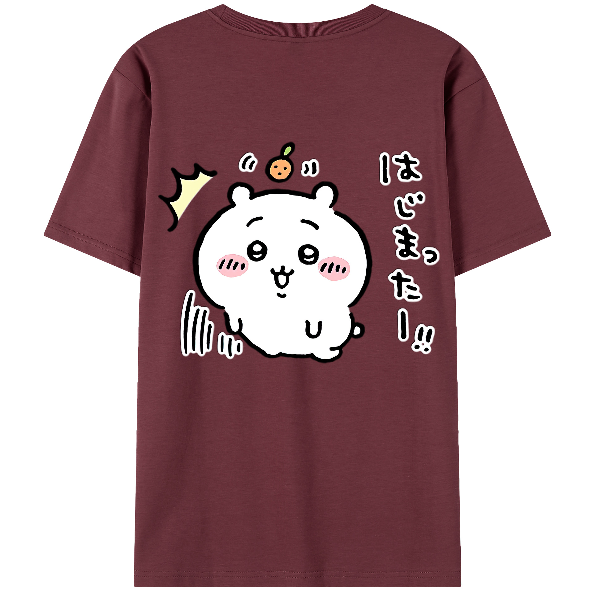 （画像用） ちいかわ ちいかわ Chii-kawa chiikawa 綿100％半袖Tシャツ（背面プリント）